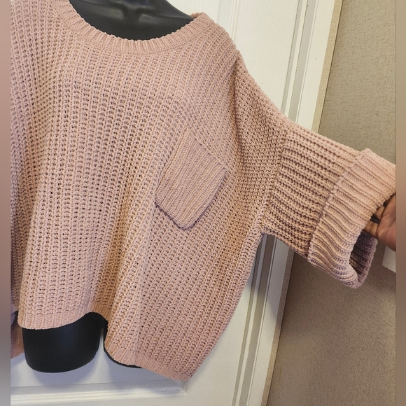 POL Women's Pink Waffle Knit Sweater Size Medium EUC - Picture 2 of 3